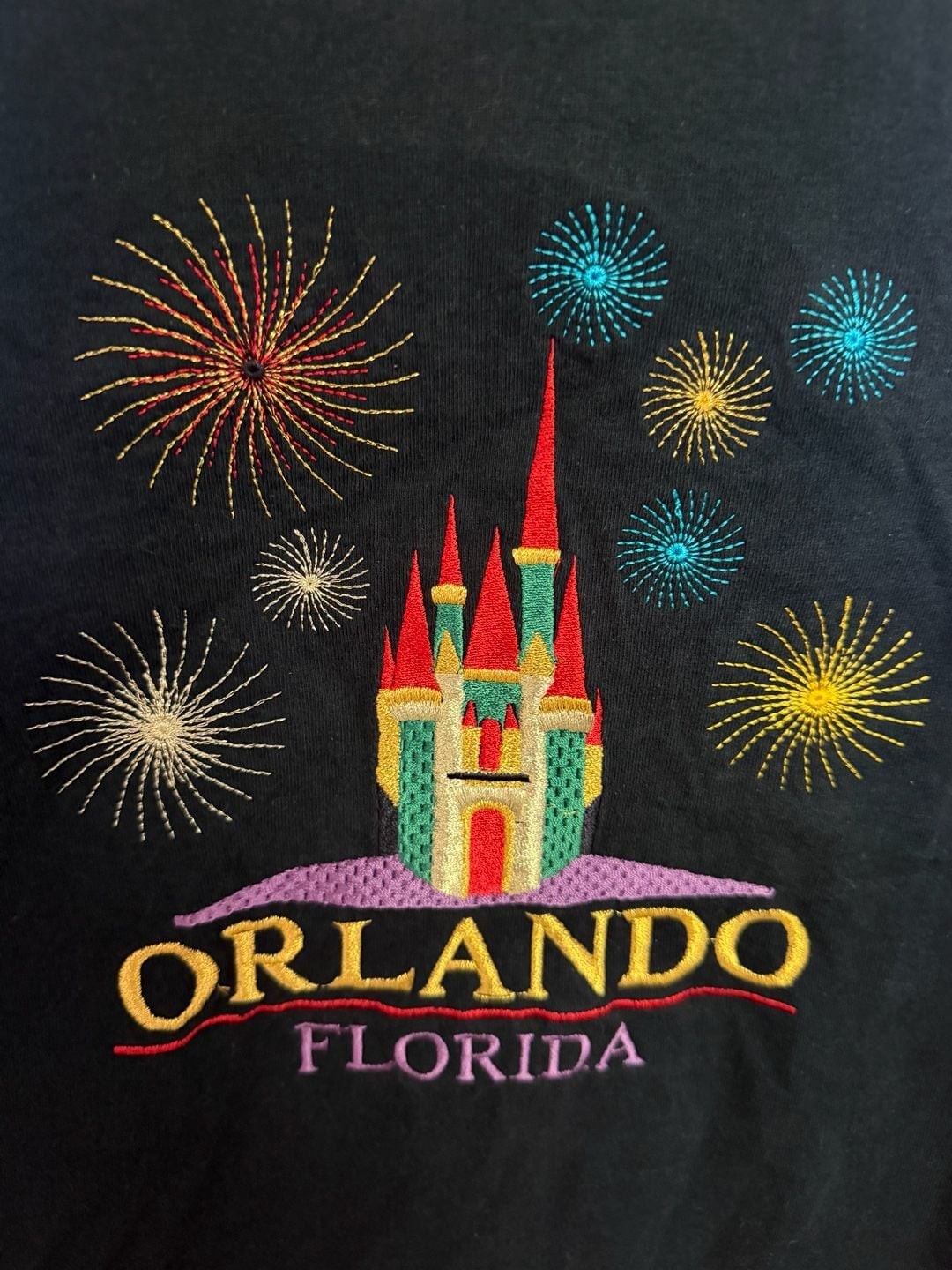 Vintage Orlando Florida Embroidered Castle Fireworks T-Shirt XL T-Shirt gallery