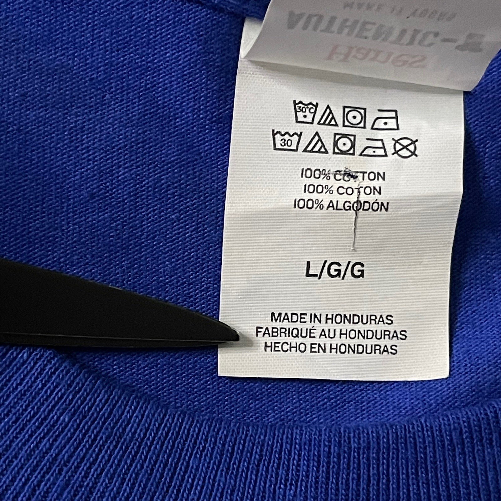 Hanes Authentic Mens Royal Blue Short Sleeve T-Shirt Seniors 2022 Size L gallery
