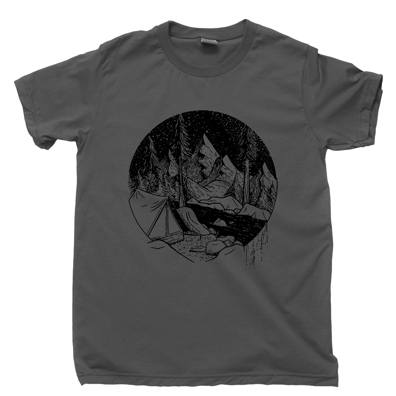 Camping T Shirt Great Outdoors Mountain Hiking River Appalachian Trail Trek Tee gallery