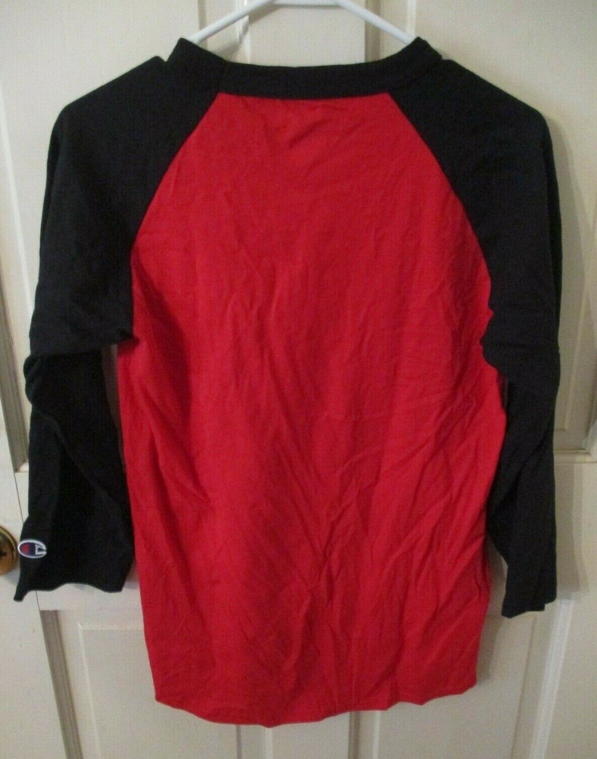 906B2 Champion T137 Authentic Athletic Aparell Baseball Tee Small SM Red Black gallery