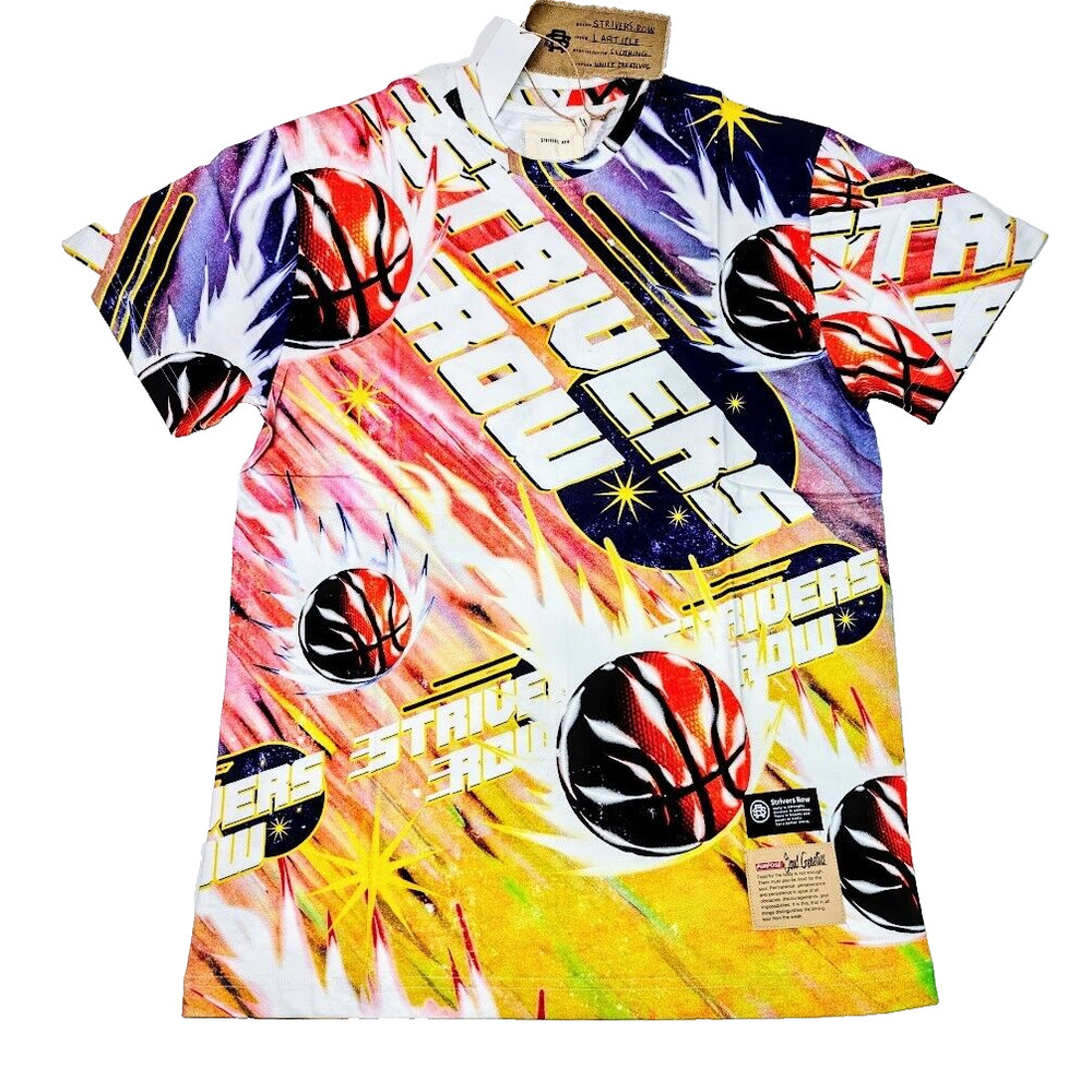 Strivers Row Soul Meteor T-Shirt Men’s 2XL Purple Yellow Orange Basketball NWT