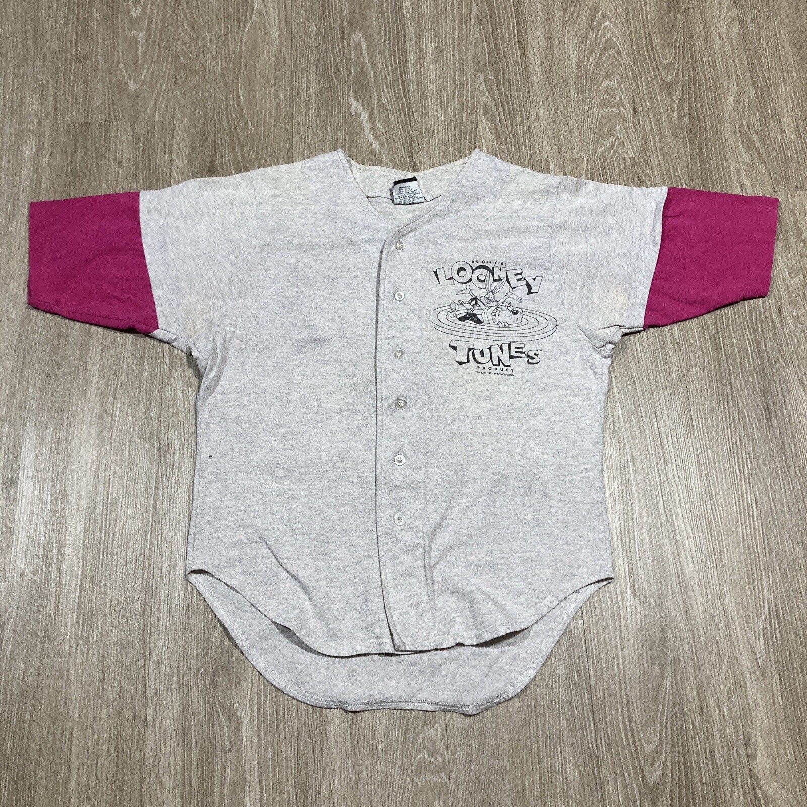 Looney Tunes Shirt S 90s 00s Y2k Bugs Porky Elmer Taz Tweet Baseball Jersey gallery