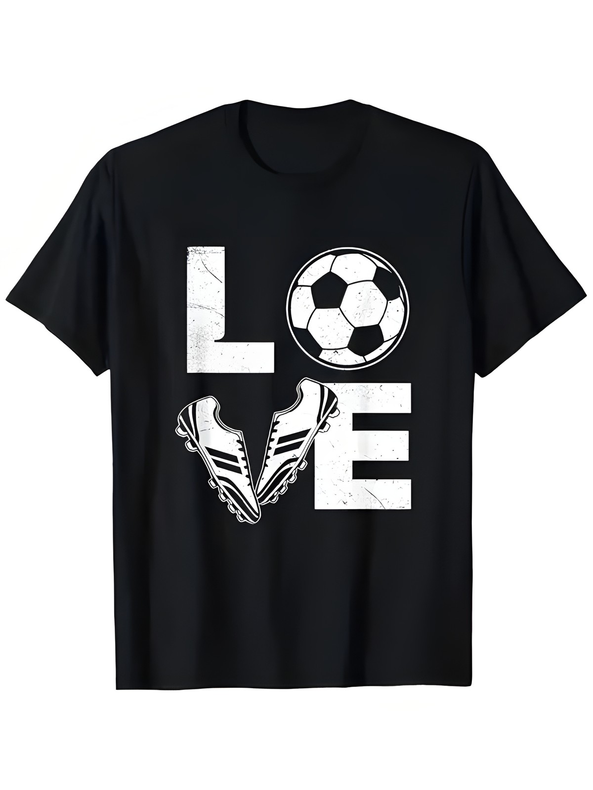 Men’S 2D Retro Football T-Shirt Casual, Print, Slight Stretch Fabric, Crew Ne