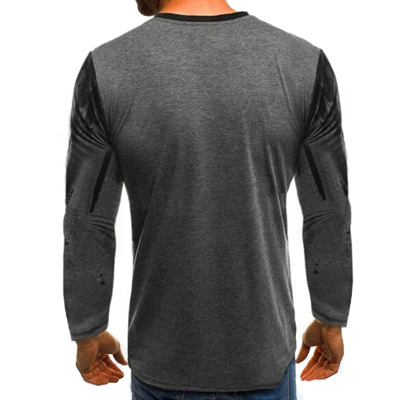 Mens Camo Long Sleeve T-Shirts Crew Neck Casual Slim Fit Muscle Blouse Tops Tee gallery