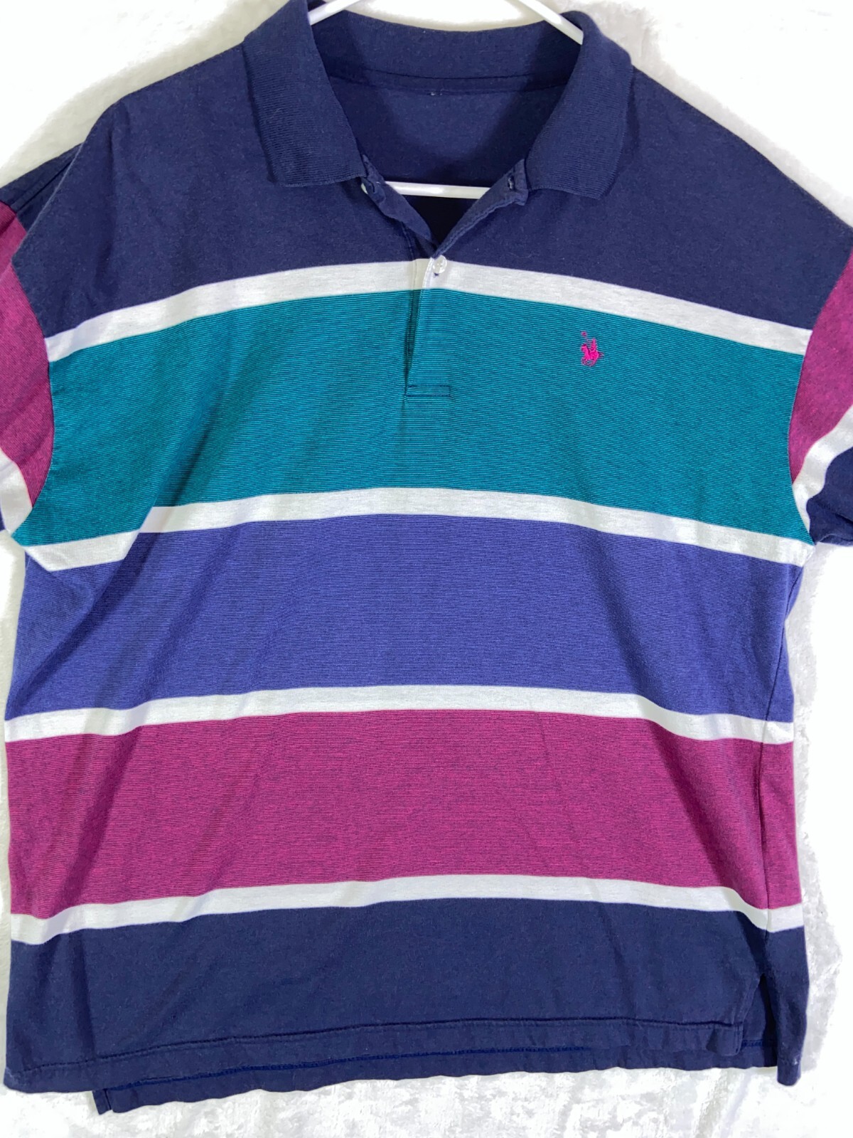 Vintage Polo Shirt T Shirt XLarge 90s Knights of Round Table Multicoloured Tee gallery