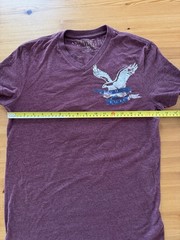 American Eagle Men’s Athletic Fit V-Neck Graphic T-Shirt XS Burgundy