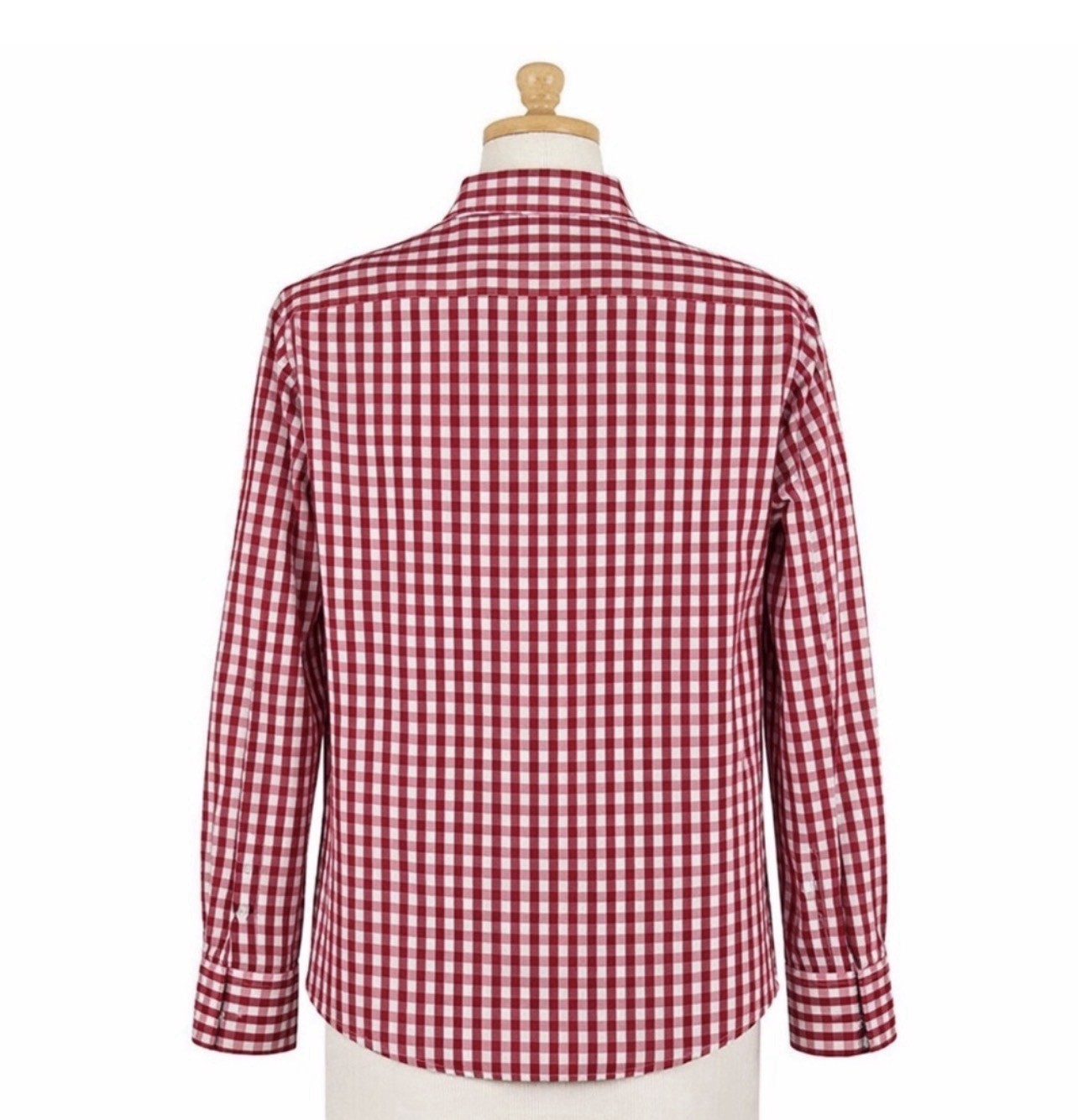 NWOT Xi Deng Men's Long Sleeve Casual Shirt Lightweight Red White Check Size M gallery