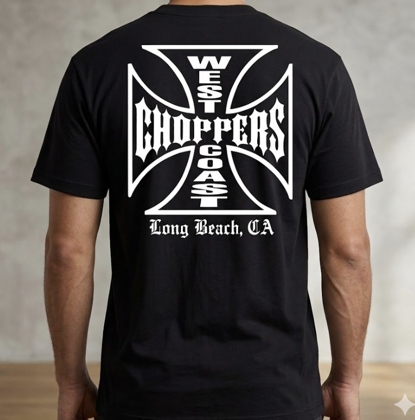 West Coast Choppers Long Beach Graphic Tee - Men's Black / White Cotton T-Shirt gallery