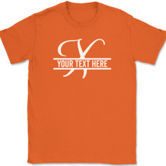 Letter X Monogram Your Text Here Custom T-Shirt Personalized Family Gift Tee