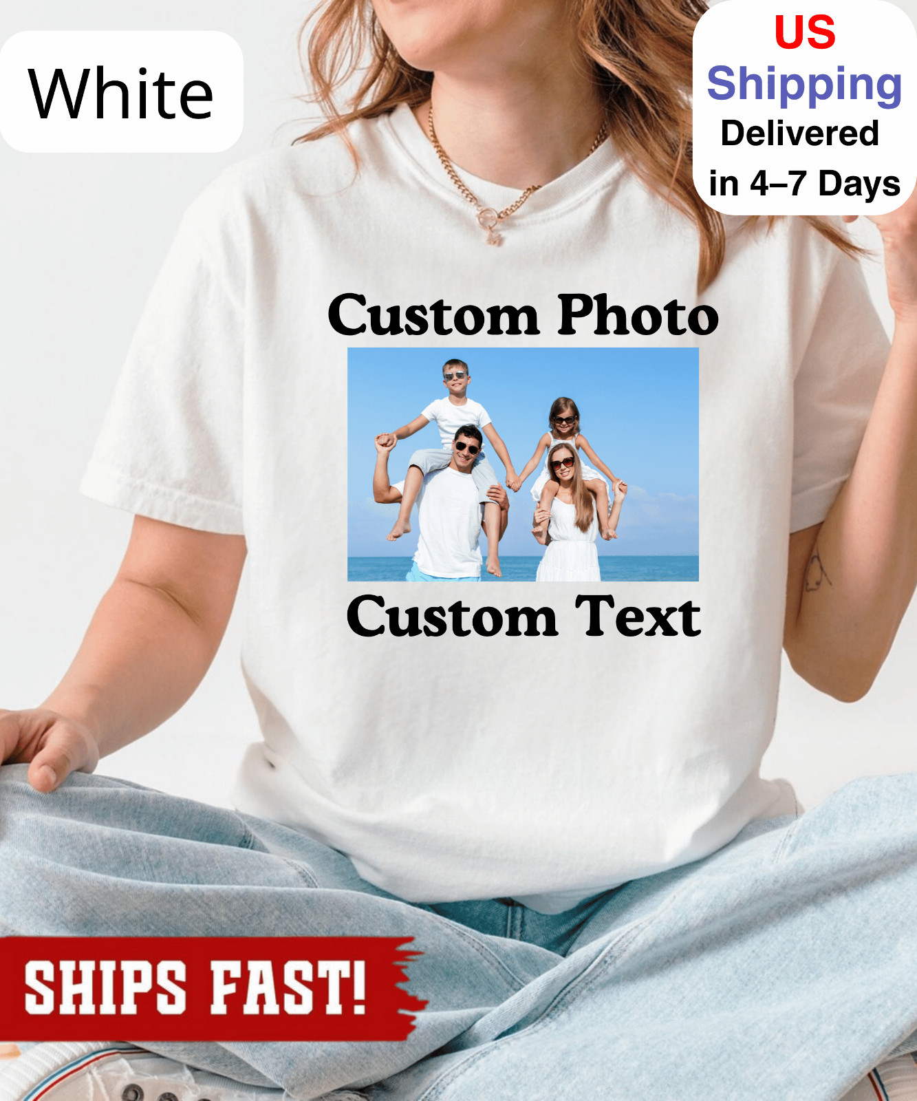 Custom Photo Shirt, Personalized Picture Tee, Family Gifts, Custom Photo & Text gallery
