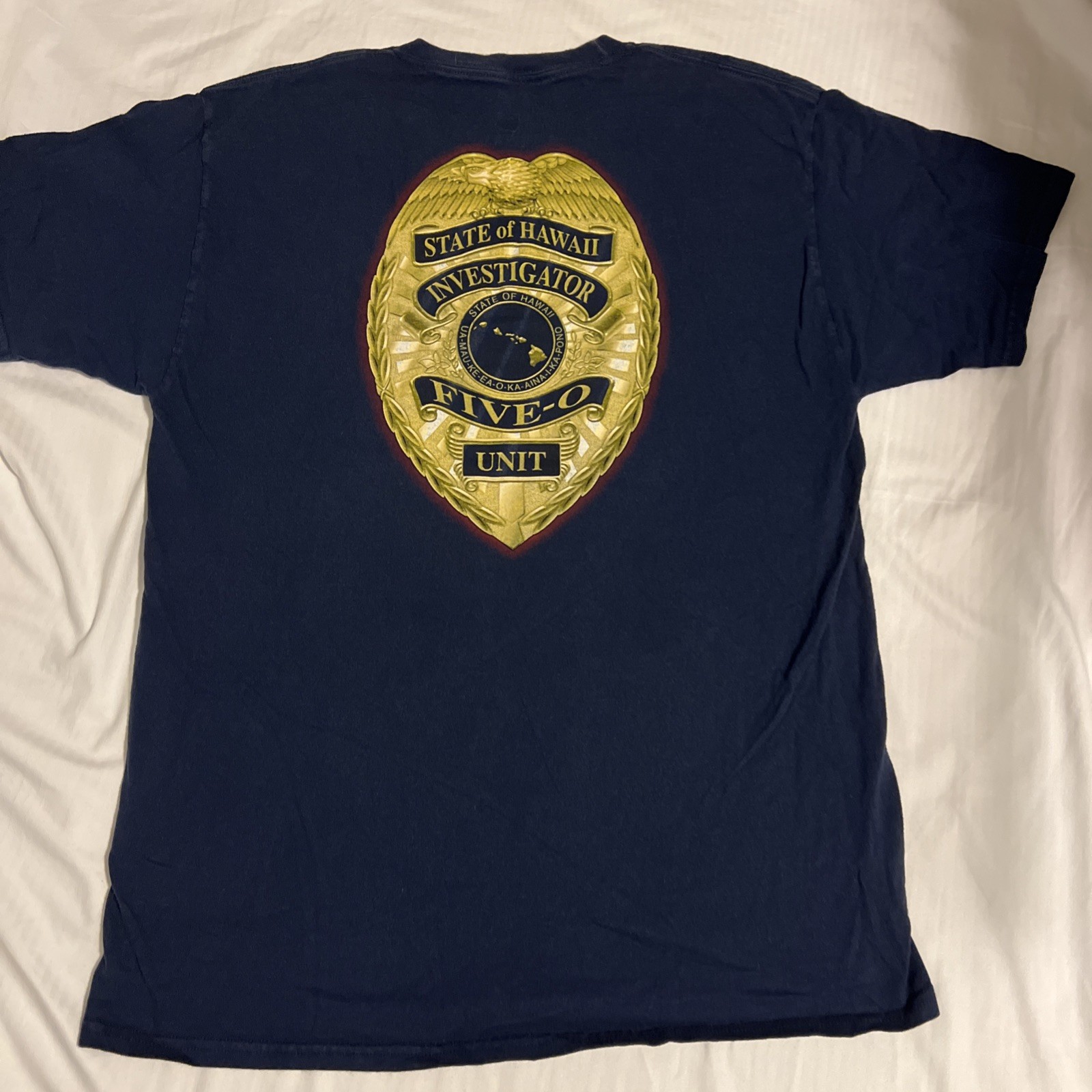 Hawaii Five-O Shirt Large Blue Island Investigators Unit TV Show gallery