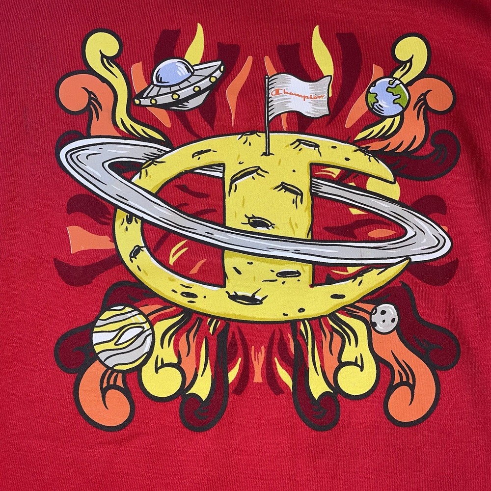 Champion Planet C Graphic Logo Heritage T-Shirt Red C21011-110 Men’s NWT