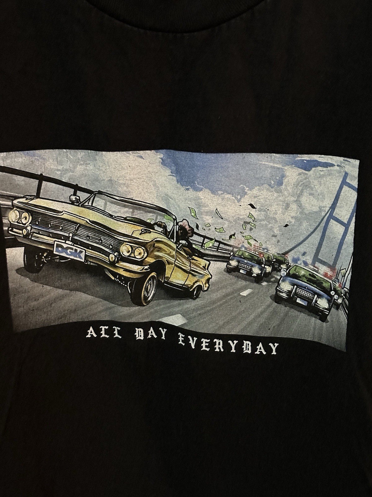 Mens Black DGK Cop Chase “All Day Everyday” Graphic Tshirt Sz 2XL gallery