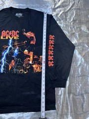 AC/DC Live Black Graphic Long Sleeve Tee – Lightning Stage Print Sz men’s large