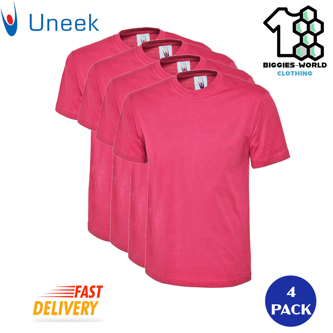 Uneek 1/2/4 PACK Unisex Classic T-Shirt Short Sleeve Work/ Casual Tee (UC301) gallery