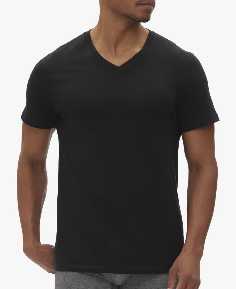Gap Men’s 3-Pack V-Neck Undershirt Size Small S Cotton Classic-Fit Black T-Shirt