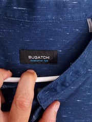 Bugatchi Shirt Mens Extra Large Ooohcotton Tech Band Collar Henley Performance