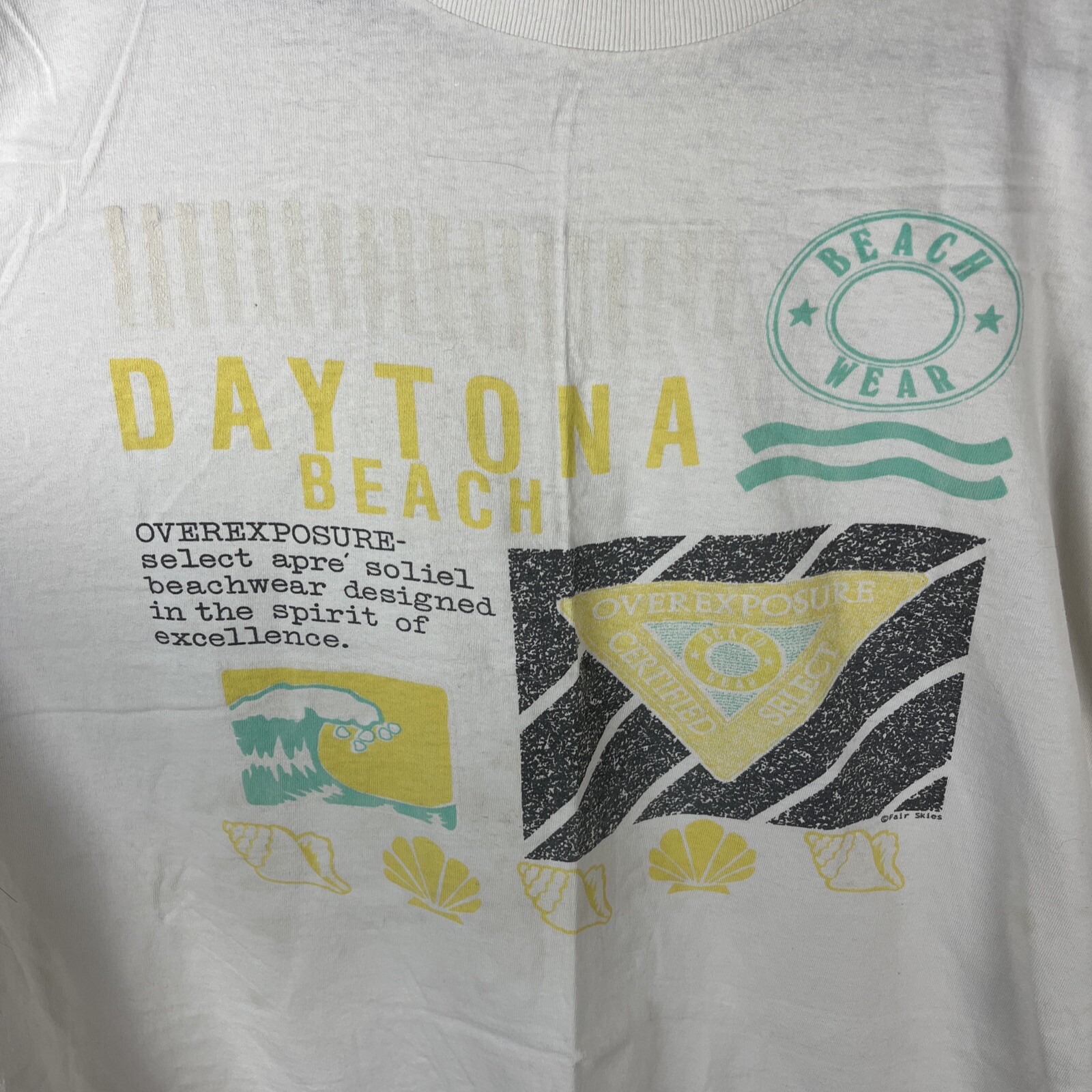Vintage 90s Daytona Beach Florida T Shirt Size XL USA Over Exposure Beachwear gallery