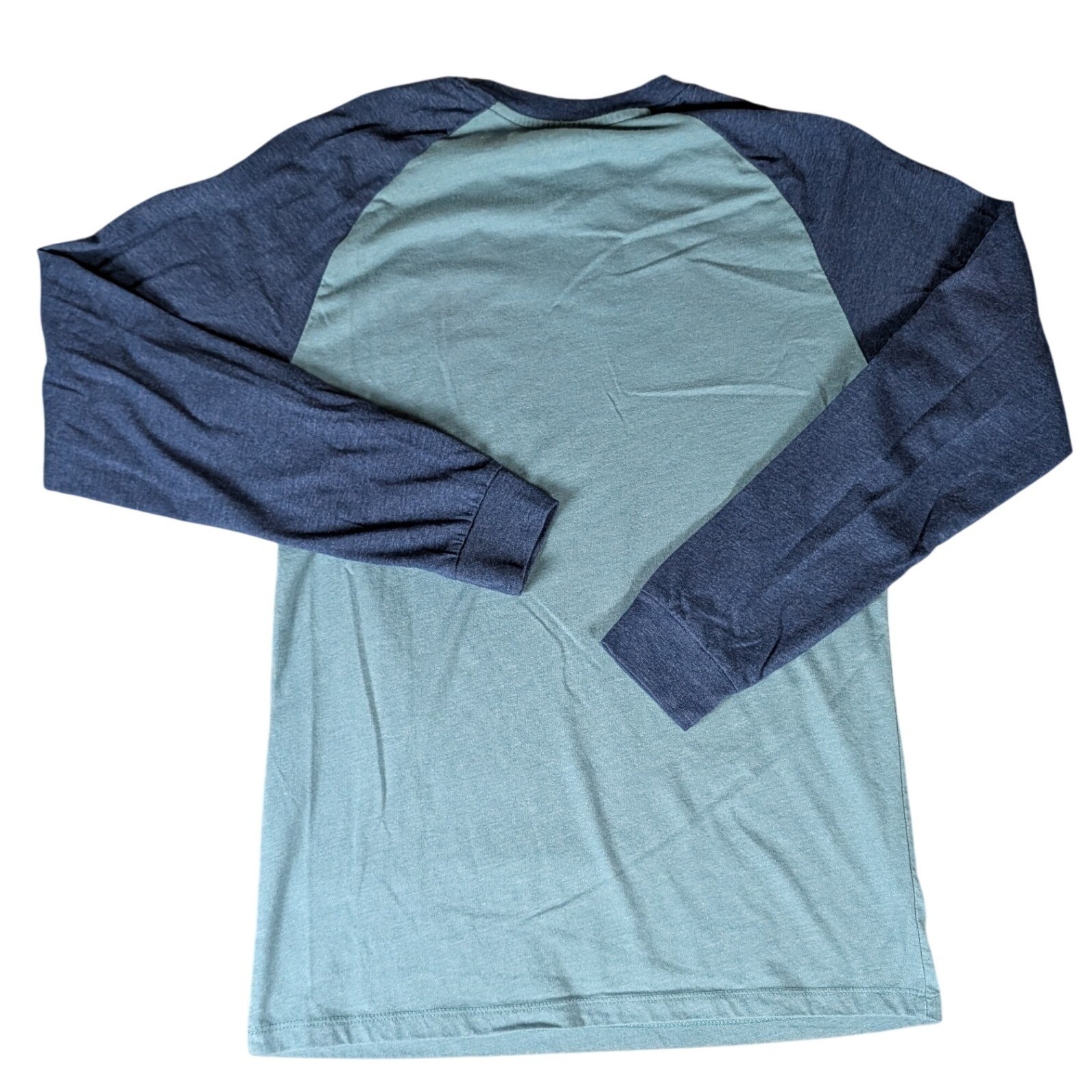 Home Free Ohio Heart of It All Raglan Long Sleeve Graphic Tee Teal Navy Blue gallery
