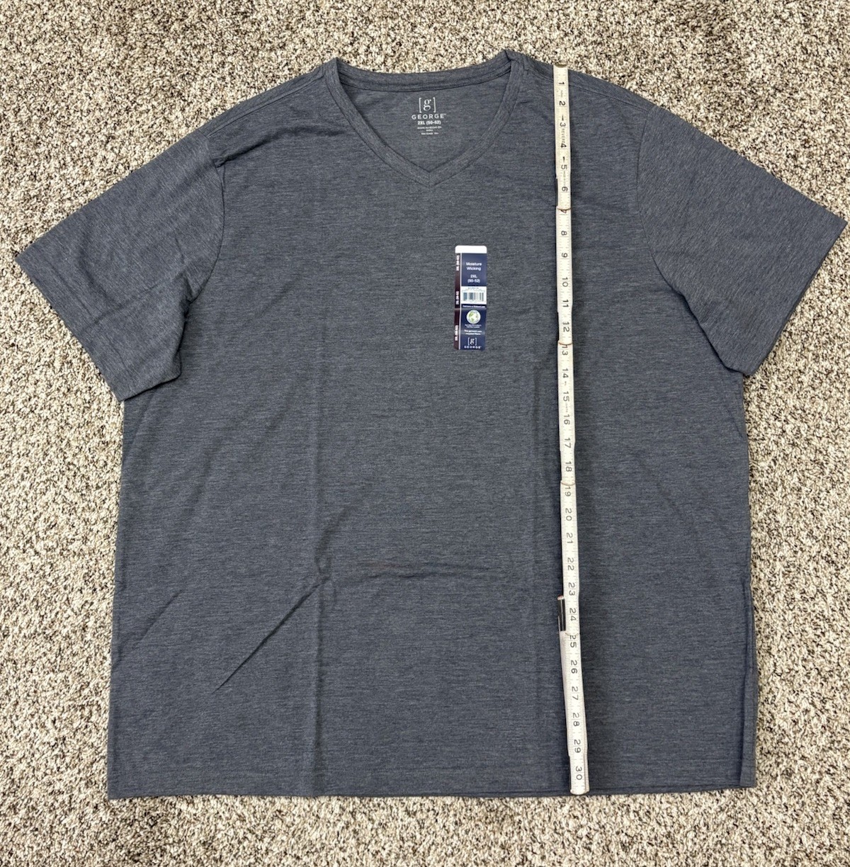 New George 3-PACK Men’s V-Neck T-shirt Tee Moisture Wicking Size 50-52 2XL (G5) gallery