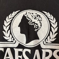 NWT Vintage 90’s Puff Print CAESARS Emperors Club Las Vegas Black Shirt Size L