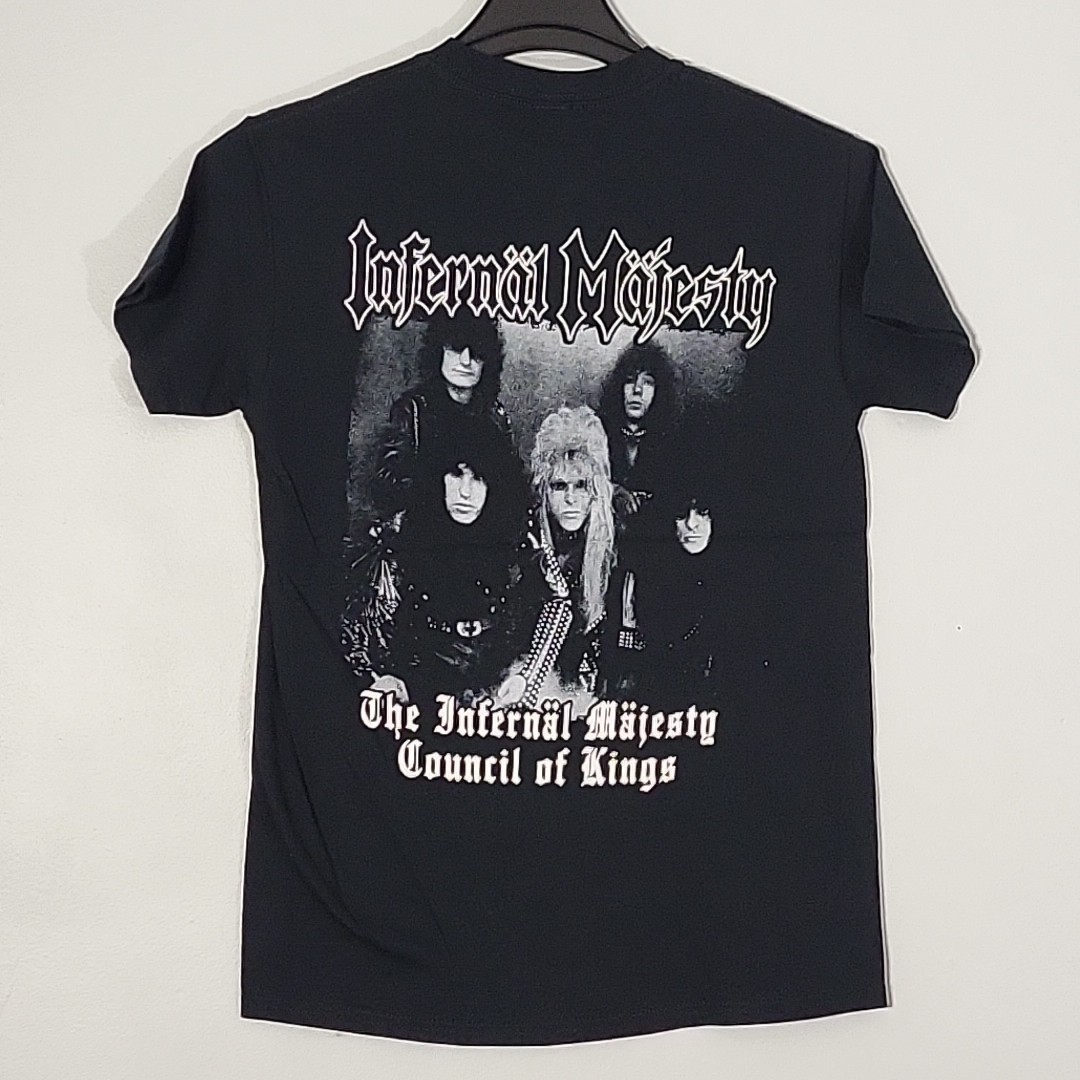 INFERNAL MAJESTY None Shall Defy L LARGE T-Shirt Black Mens Band Logo gallery