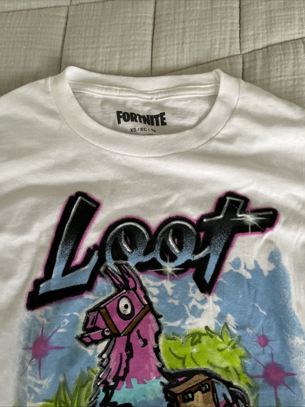 Fortnite Loot Llama Epic Games White Short Sleeve T Shirt Xtra Small gallery