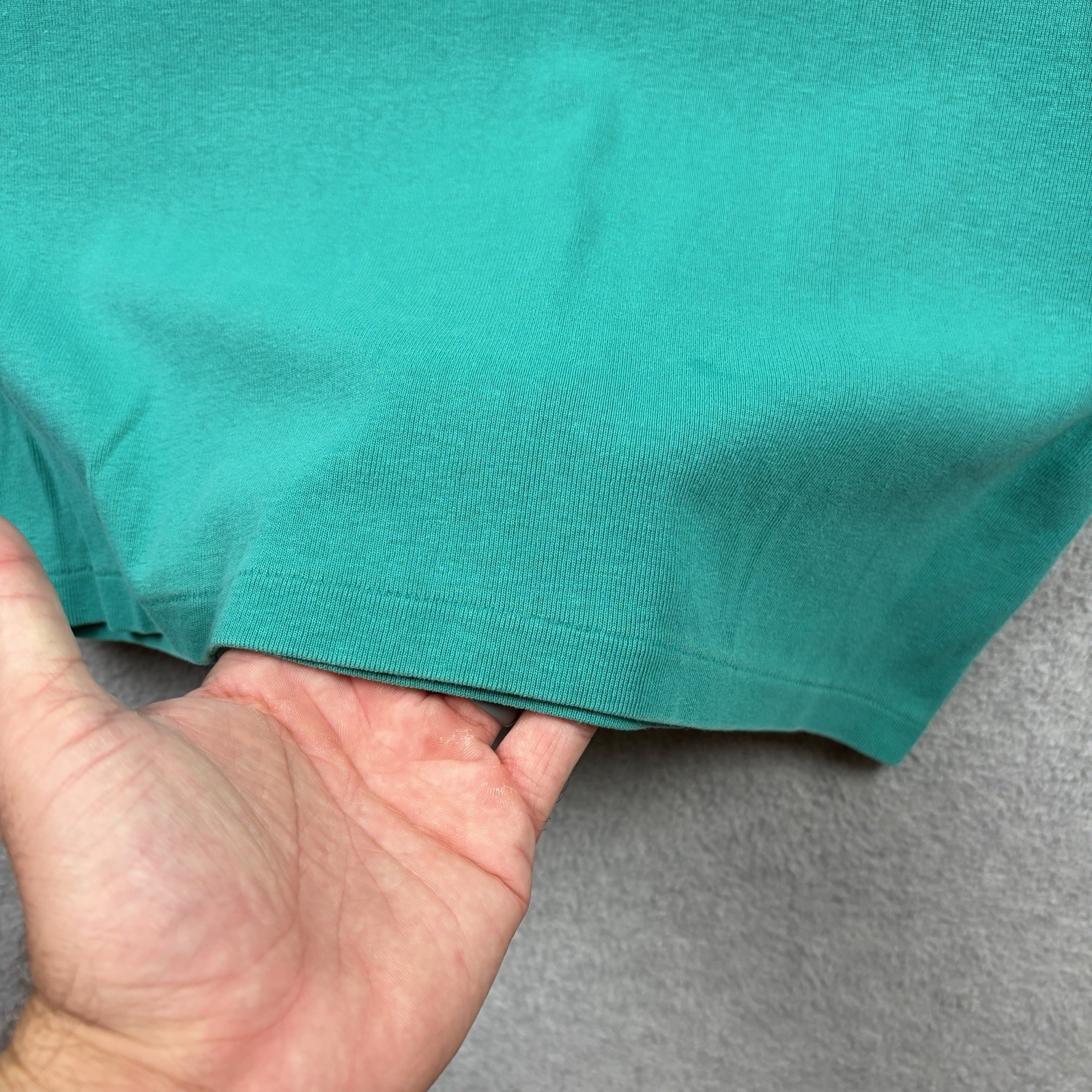 Vintage Eddie Bauer Shirt Mens Large Teal Henley Long Sleeve Knit 80s 90s USA gallery