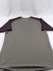 BYLT Shirt L Graphite Maroon Cotton Polyester Short Sleeve Drop Cut S/S Premium