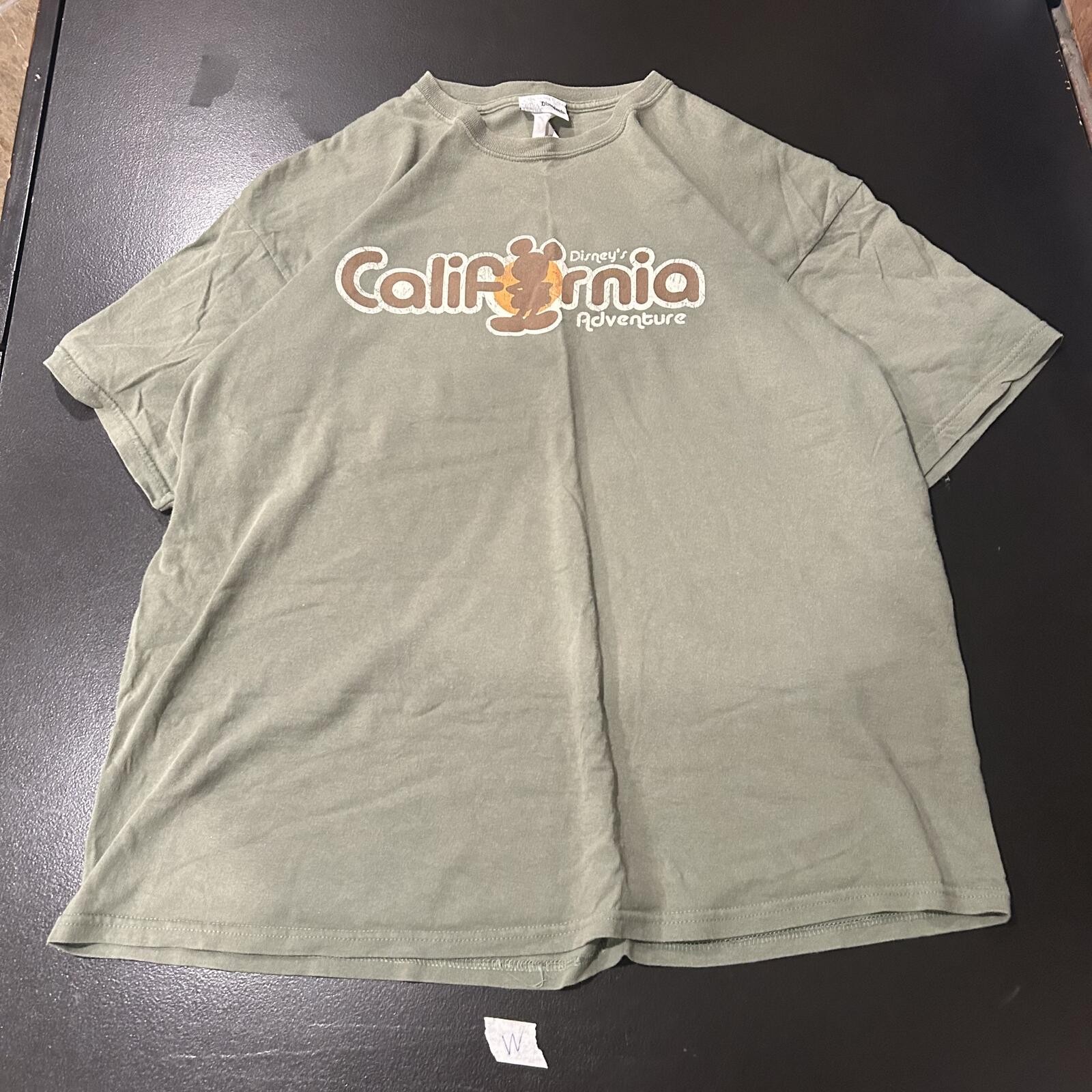 Disney California Adventure Graphic T-Shirt Olive Green Unisex Adults
