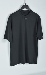 Prada Anthracite T-Shirt Medium Triangle Badge Short Sleeve Cotton