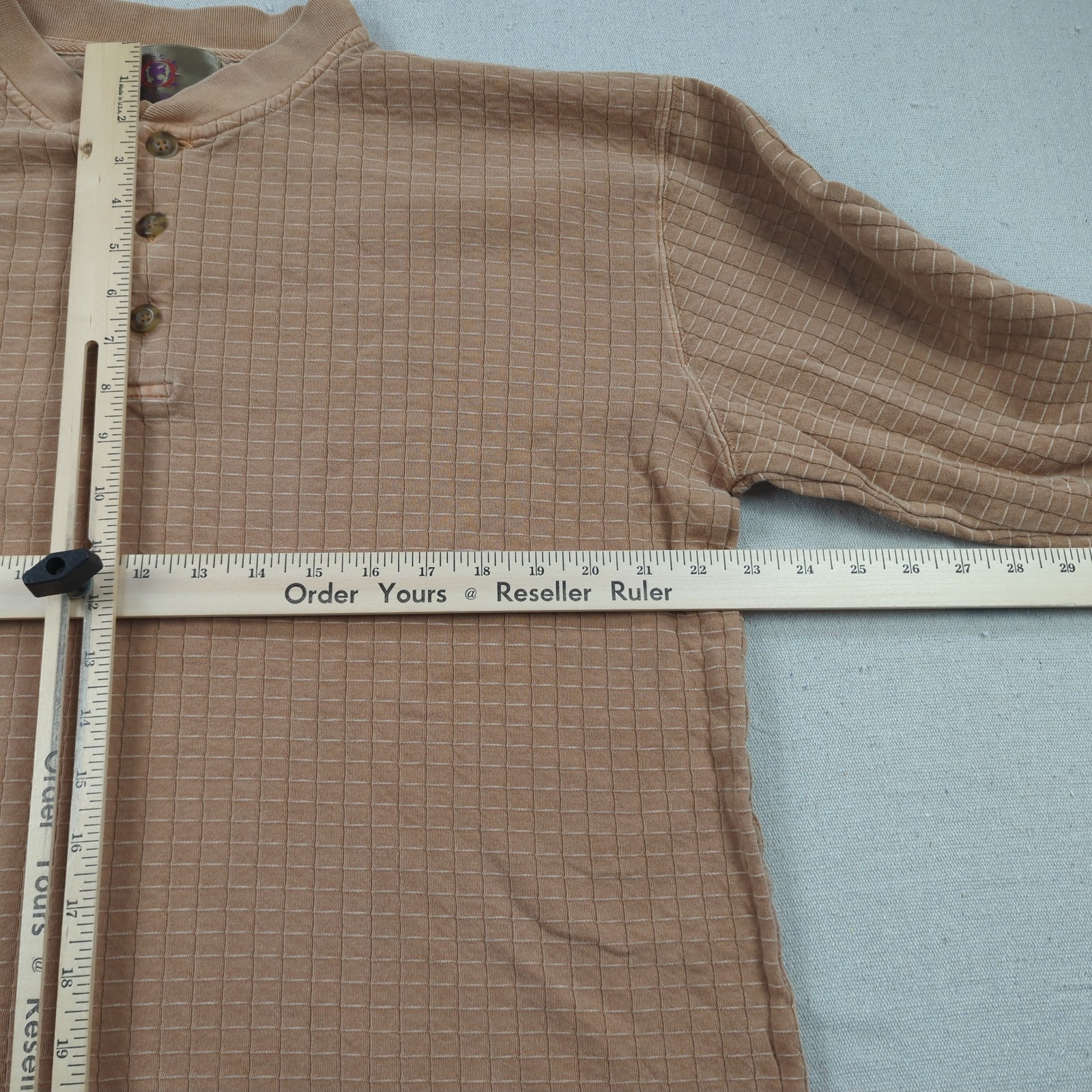 Territory Ahead Shirt Mens Large Brown Henley Thermal Waffle Pullover gallery