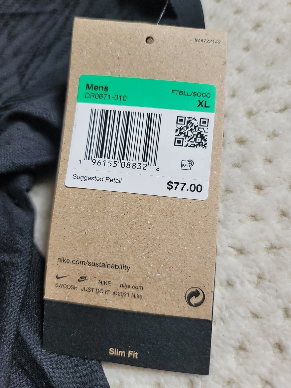 NWT Nike Dri-FIT ADV Vapor 4 Knit Soccer Football Jersey - DR0671-010 - Black XL gallery