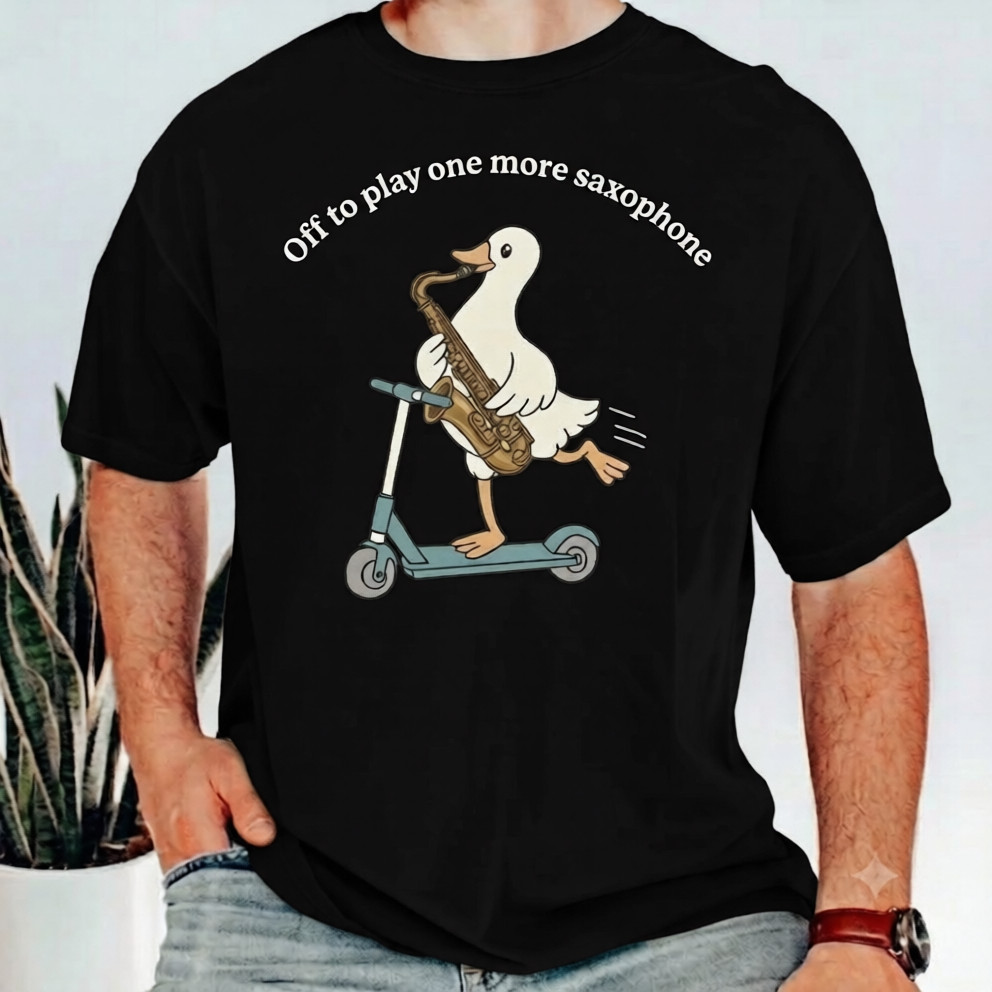 Off To Play One More Saxophone Retro Goose Musician Gift Unisex T-Shirt