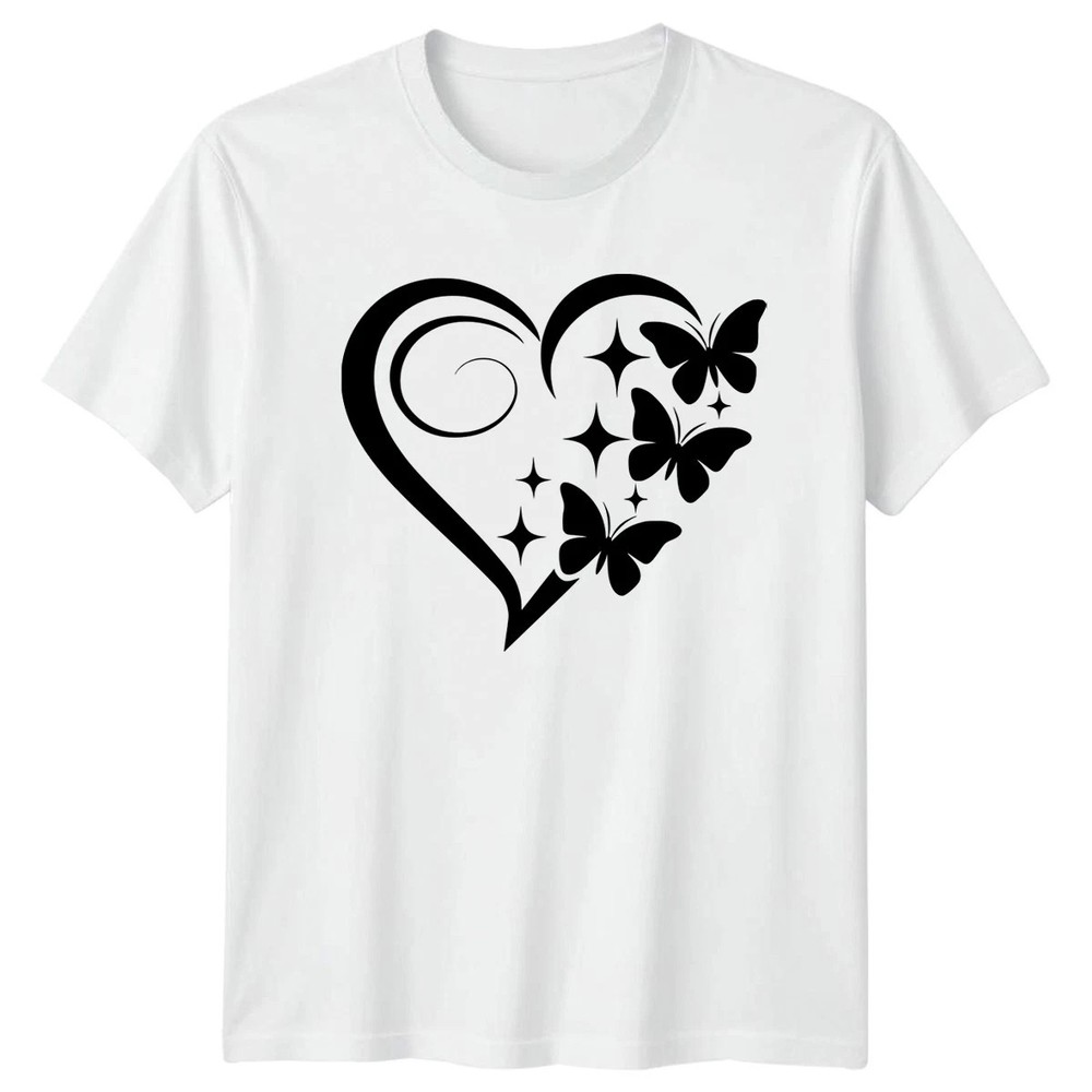 Butterfly Heart White T-shirt
