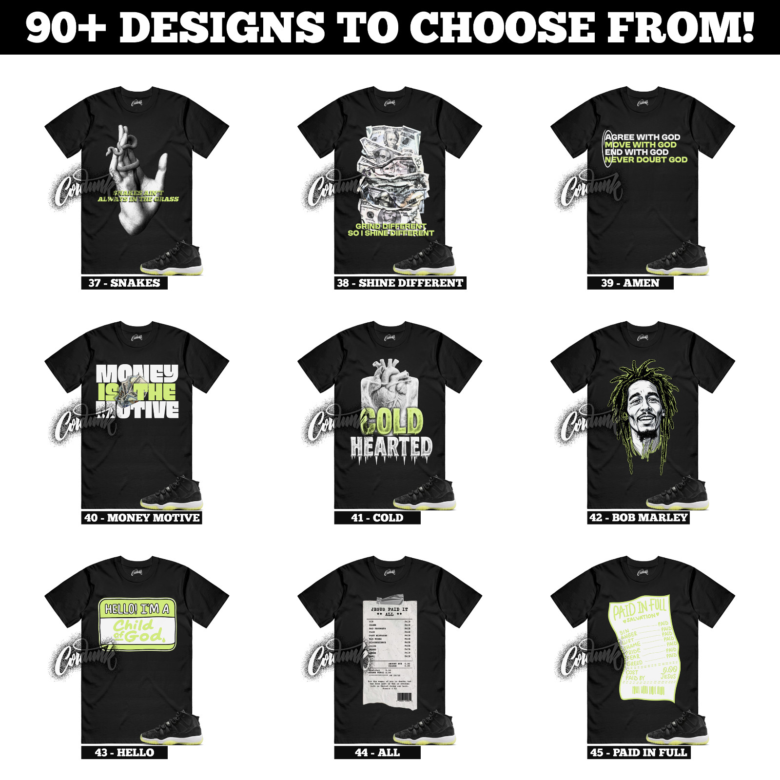 11 Inner Beast GS Barely Volt Dark Raisin White Black Luminous Green 5 T Shirt gallery