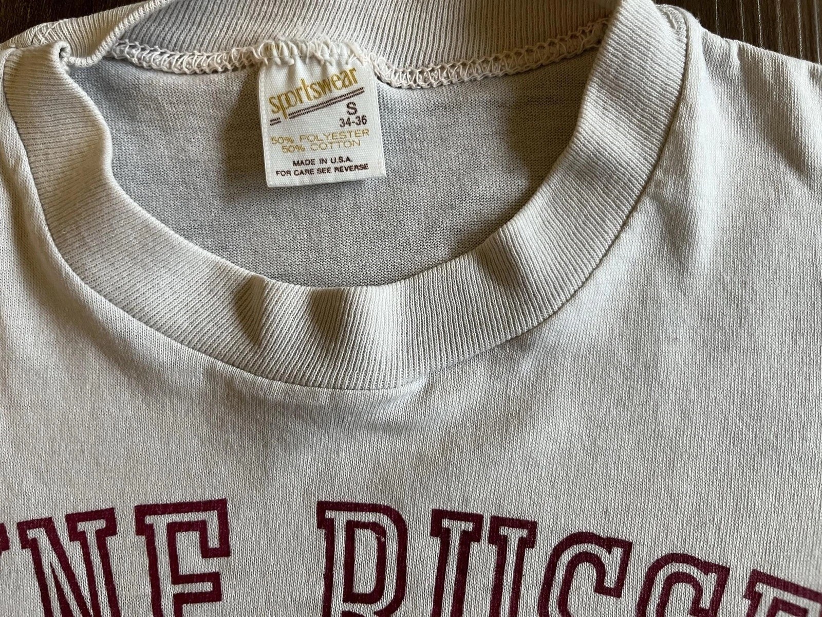 Vintage Wayne Russell Track Meet Shirt Mens Small White Runner Sportswear 80s gallery