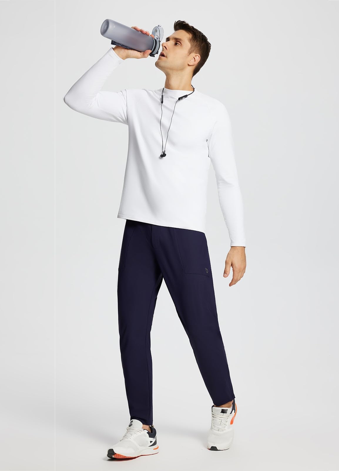 Men's Thermal Fleece Long Sleeve Shirt for Cold Weather Workout and Running L gallery
