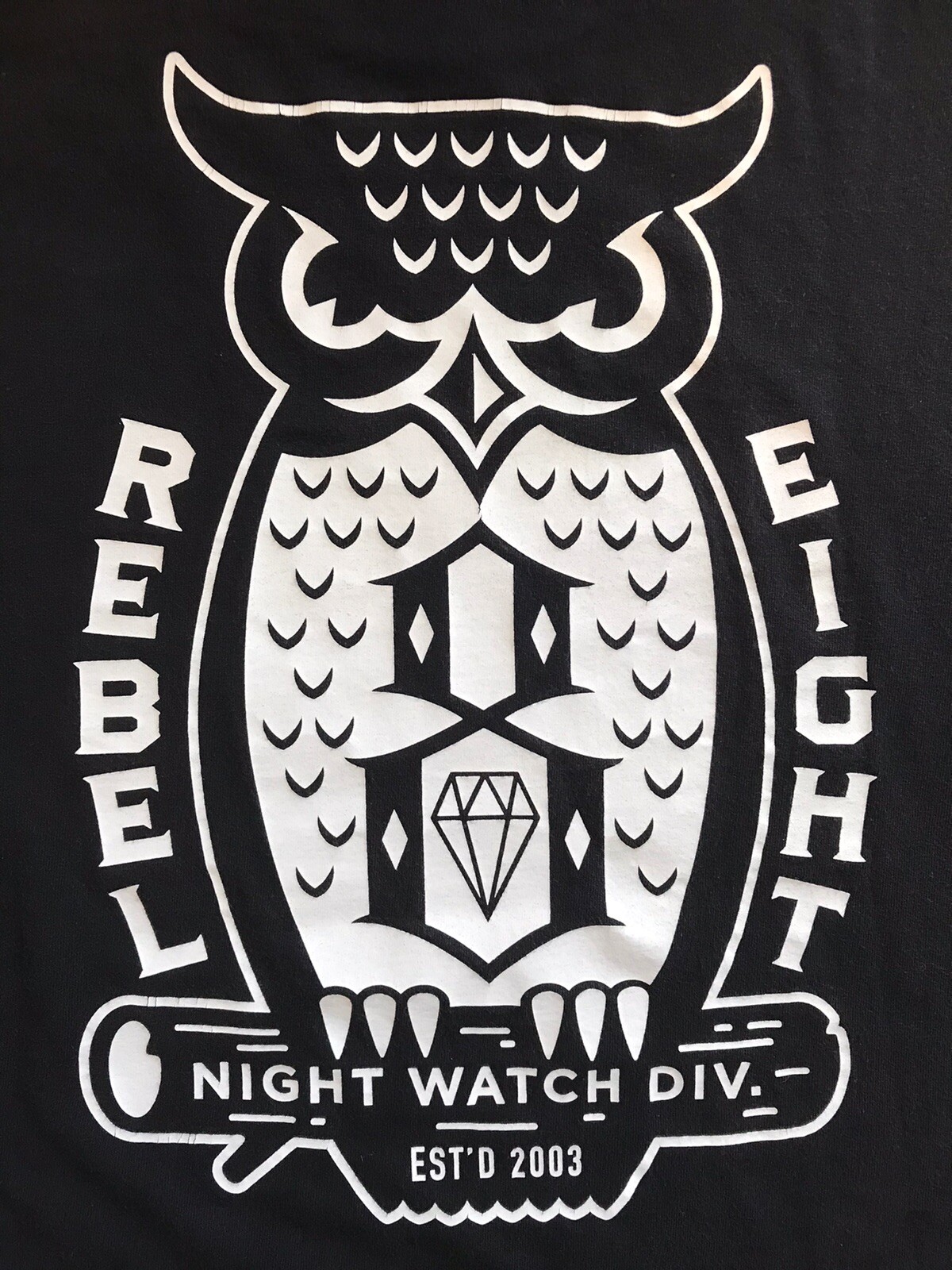 Men’s Vintage Rebel Eight Owl T-shirt Size M Night Watch Division Double Sided 8 gallery