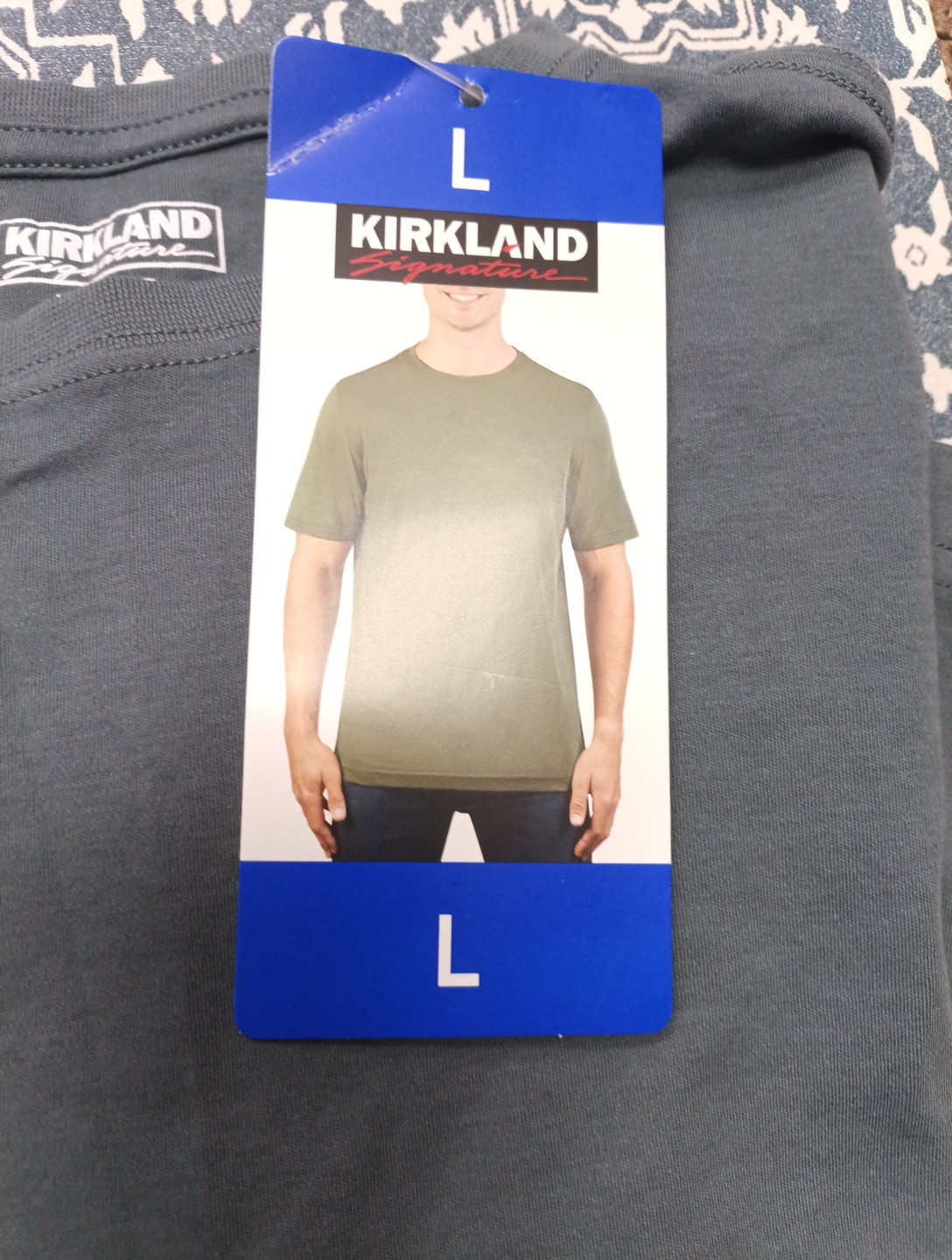 Kirkland Signature Men’s Pima Cotton Slub Tee, Gray, Size L gallery