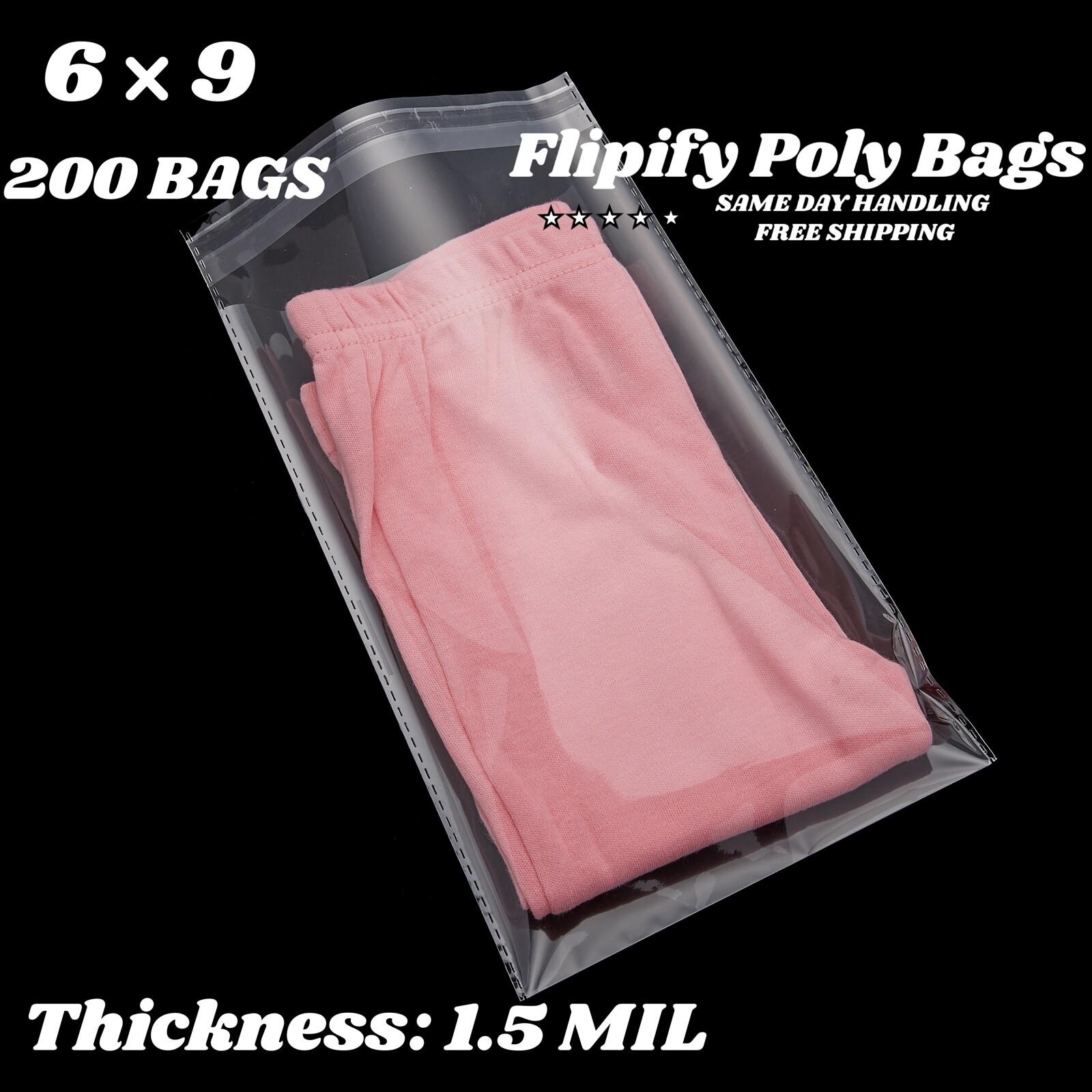 200 Resealable 6″ x 9″ Clear Poly Plastic Bags Suffocation Warning Shirt Apparel