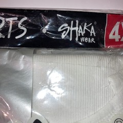 Men’s A-shirts Ribbed 💯 % COTTON Shaka Wear White 3 Pieces Sz: 4X