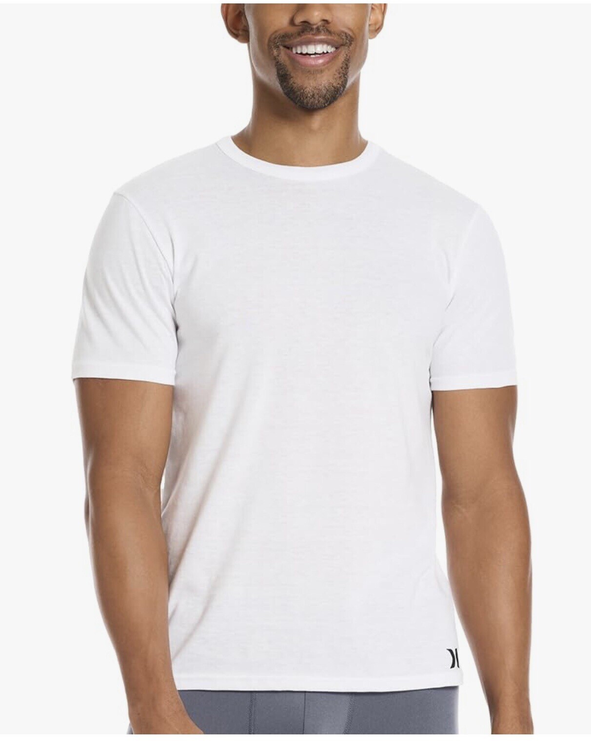 3 Pack Hurley Mens Classic Fit T-Shirt Ultra Soft Tag Free White Small 38″-40″
