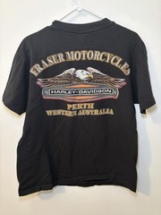 Vintage Harley-Davidson Australia Men’s L Black Eagle Logo Graphic T-Shirt