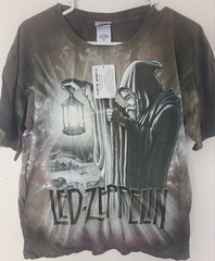 NWT Led Zeppelin Liquid Blue Tie Dye M Shirt Stairway Hermit Wizard 2006 Rare