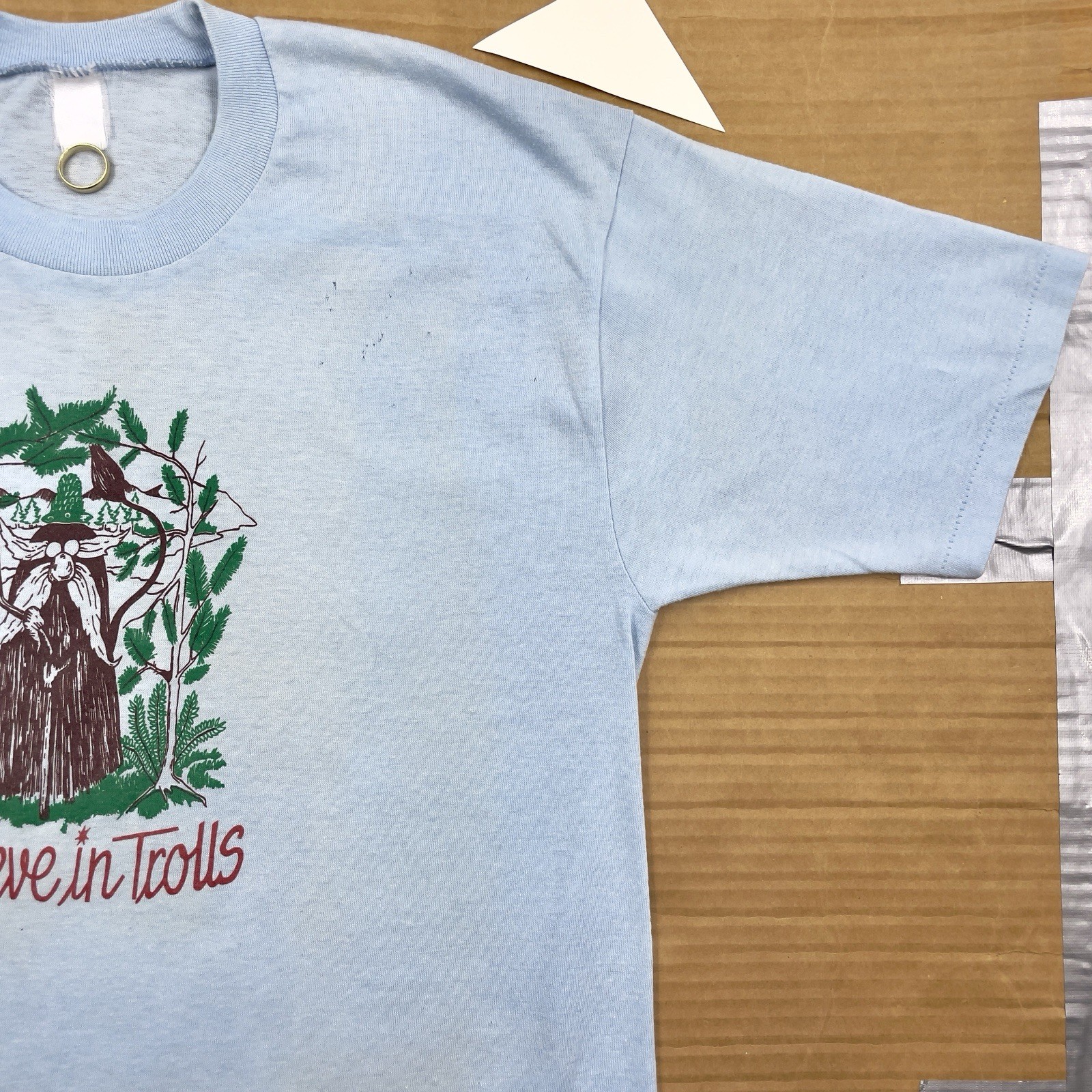 VTG 80s “I Believe In Trolls” 20” x 27” Fantasy D&D Tolkien T Shirt gallery