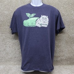 Delta Pro Weight Graphic T Shirt Large Blue Cat-Fish Print (see photo)