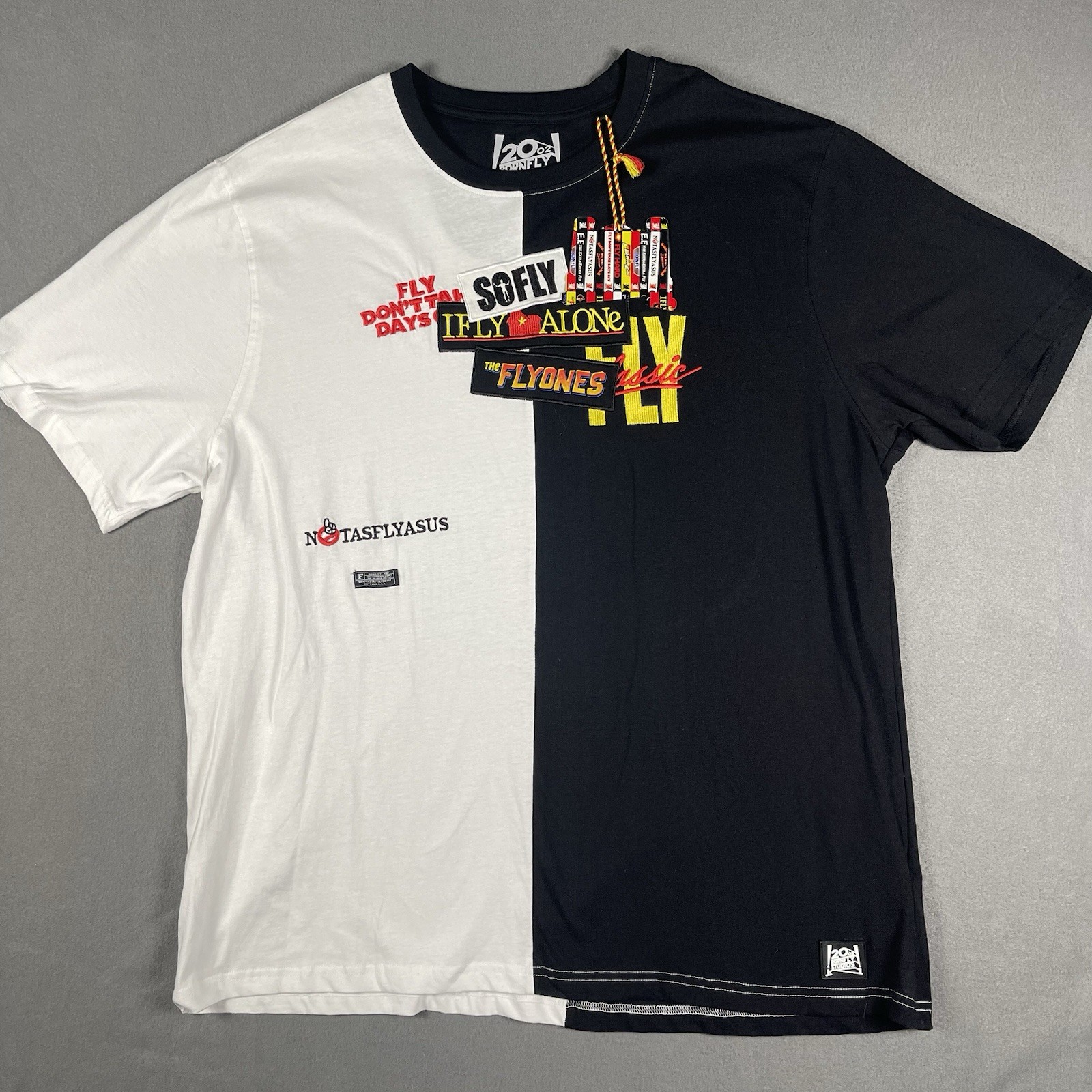 Born Fly 20oz Studios T Shirt 3XL Split Color Block Parody All Over Print Movie