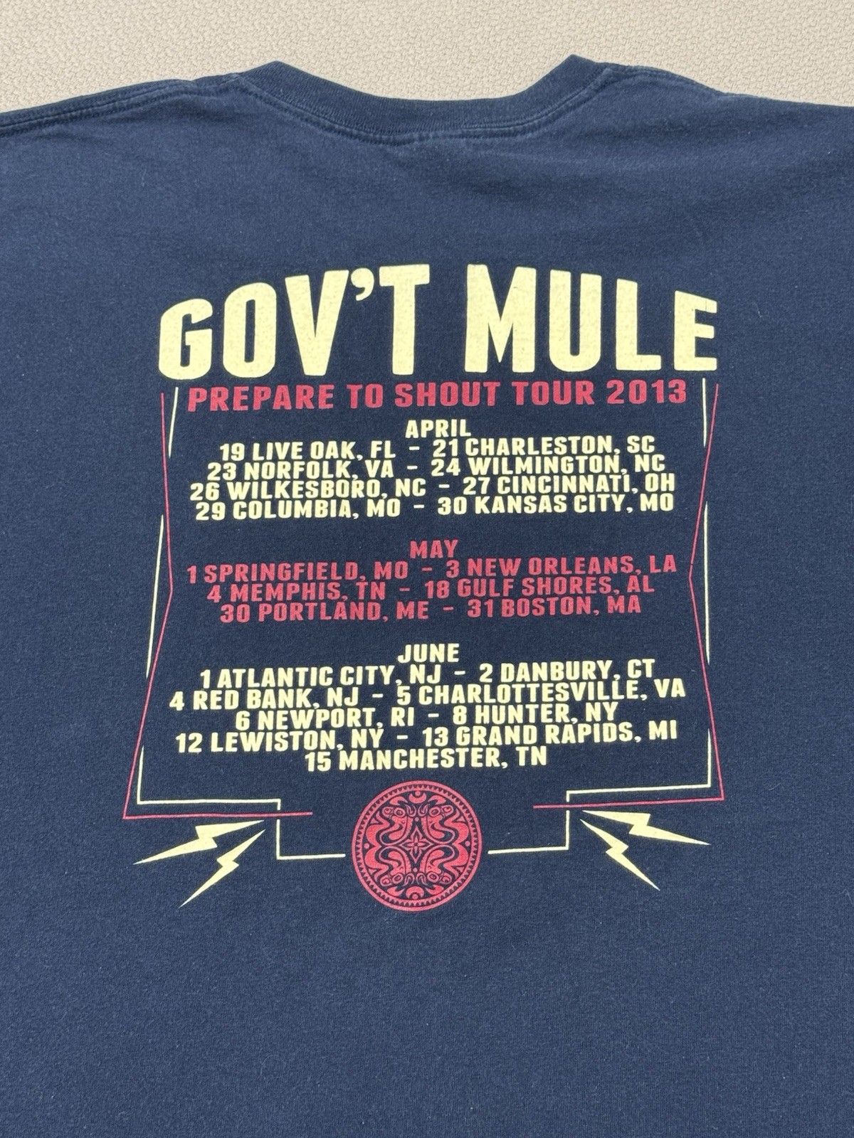 Gov’t Mule Prepare To Shout Tour 2013 Band T Shirt Mens XL Navy Blue gallery