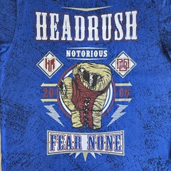 Headrush Notorious Fear None MMA Y2K Blue M Double-sided Graphic T-Shirt Tee NWT